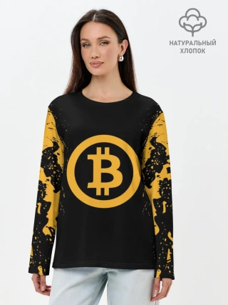 Лонгслив женский. Хлопок / БИТКОИН | BITCOIN