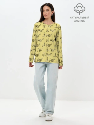 Лонгслив женский. Хлопок / LiL PEEP Pattern