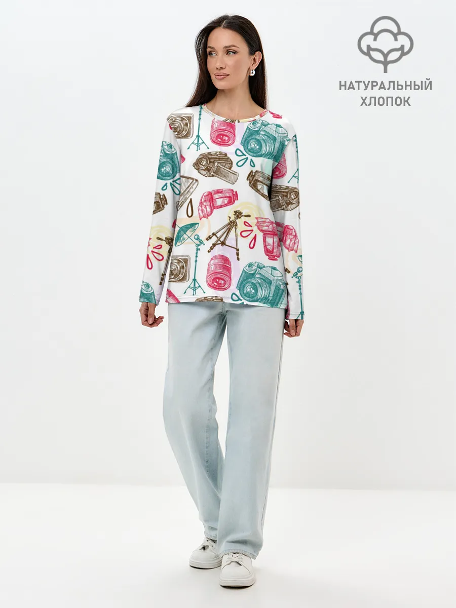 Лонгслив женский. Хлопок / Блогер
