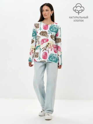 Лонгслив женский. Хлопок / Блогер