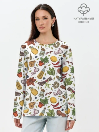 Лонгслив женский. Хлопок / Шеф 2