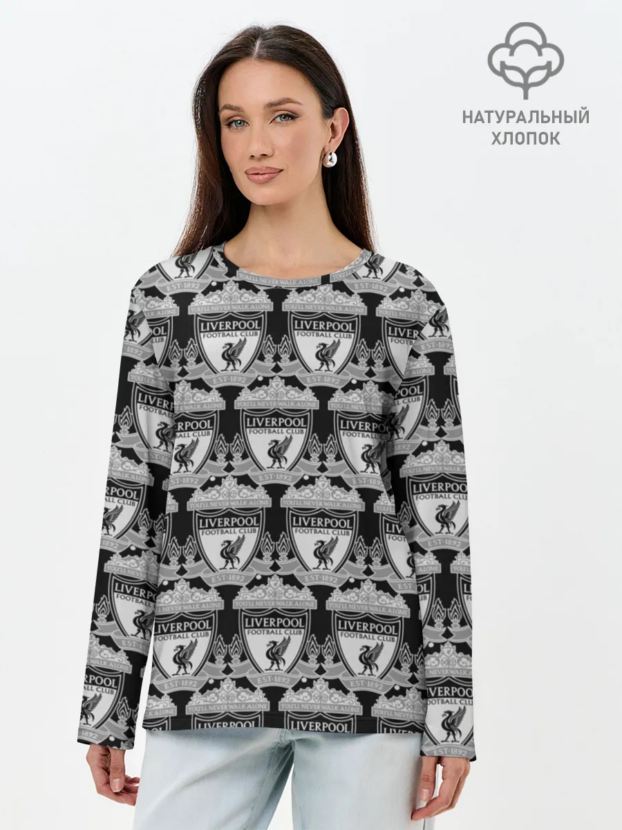 Лонгслив женский. Хлопок / Liverpool Black&White