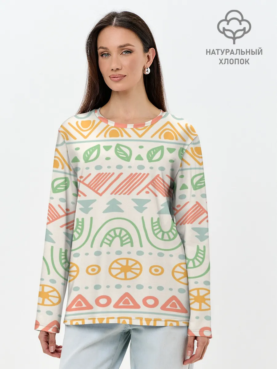 Лонгслив женский. Хлопок / Africa