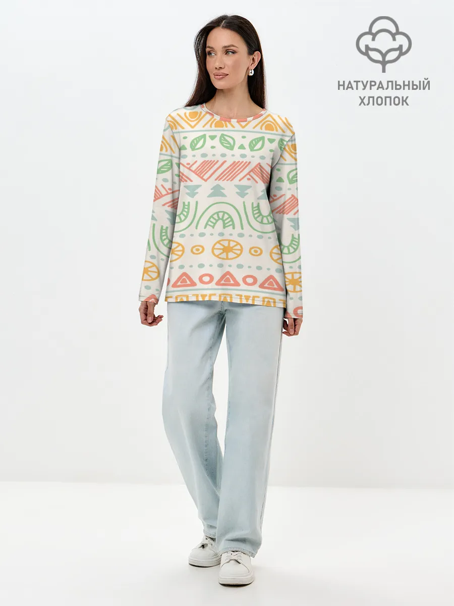 Лонгслив женский. Хлопок / Africa