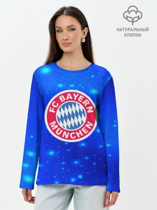 Лонгслив женский. Хлопок / FC Bayern Munchen space 2018
