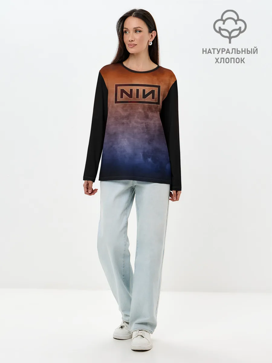 Лонгслив женский. Хлопок / Nine Inch Nails