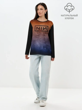 Лонгслив женский. Хлопок / Nine Inch Nails