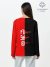 Лонгслив женский. Хлопок / Red & Black