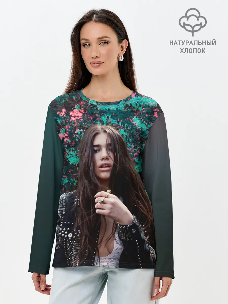 Лонгслив женский. Хлопок / Dua Lipa