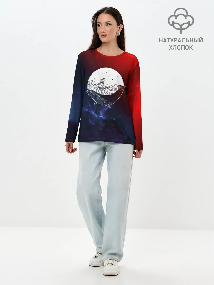 Лонгслив женский. Хлопок / Кит
