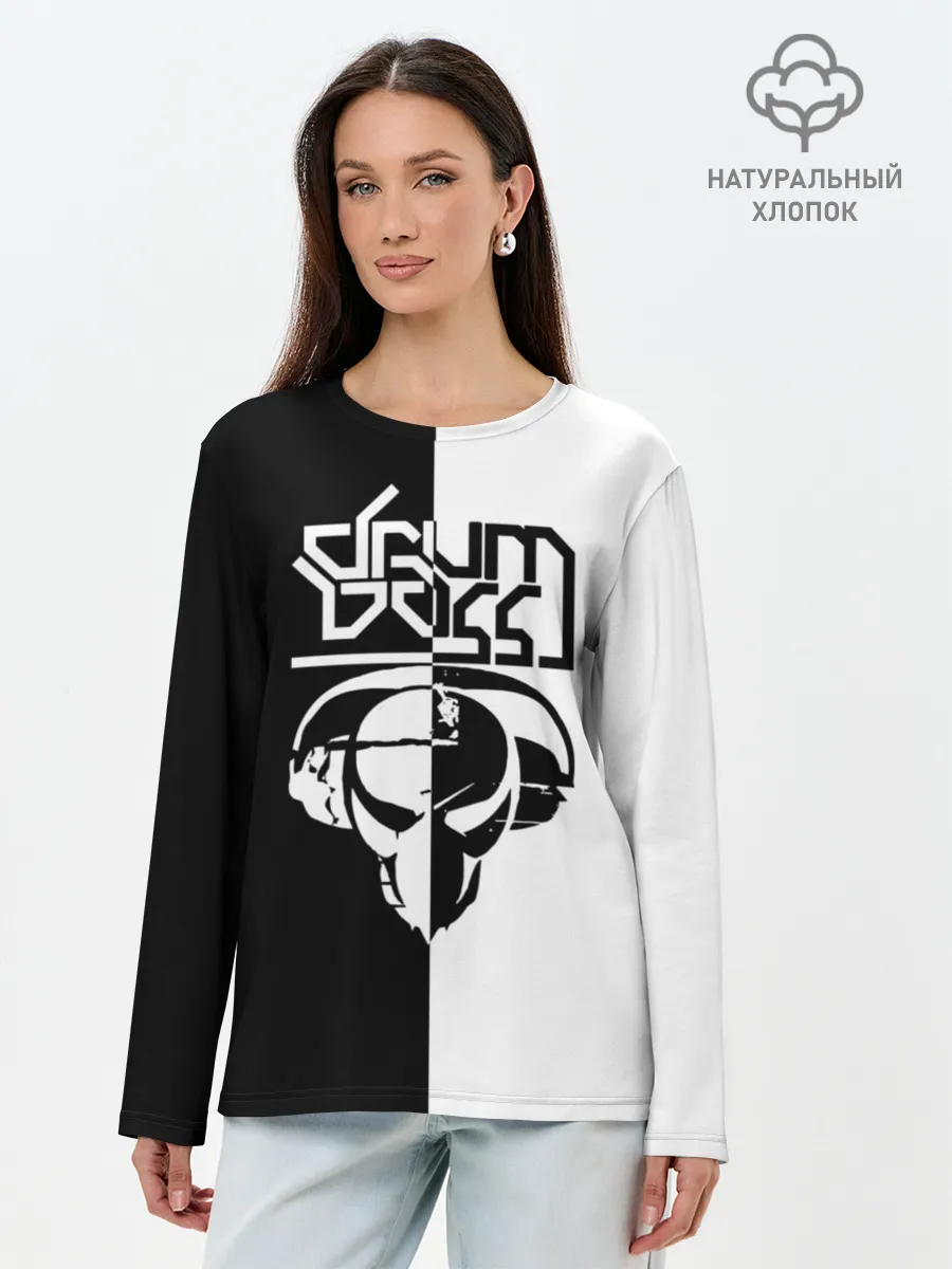 Лонгслив женский. Хлопок / Drum and bass