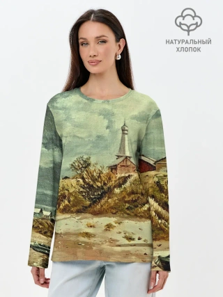 Лонгслив женский. Хлопок / Старинный город