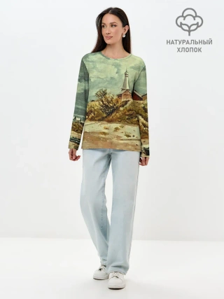 Лонгслив женский. Хлопок / Старинный город