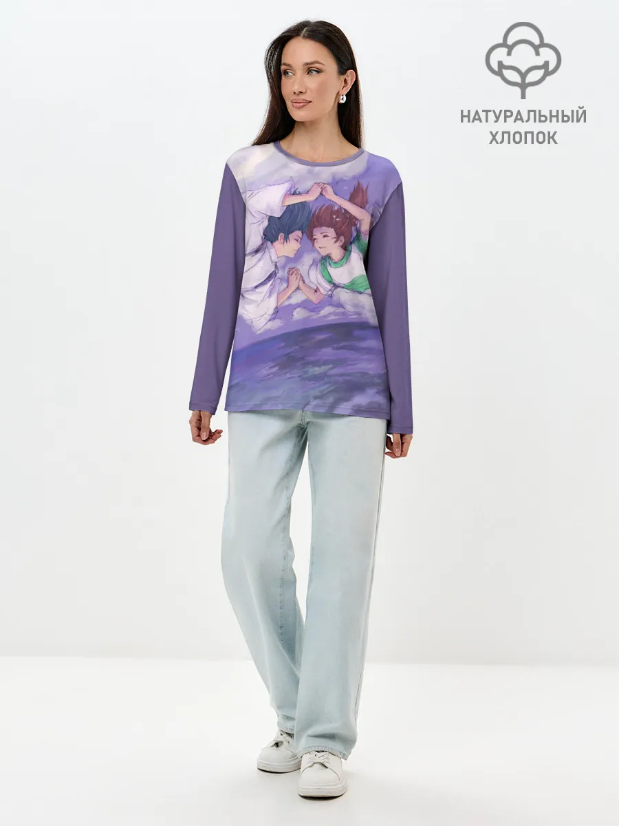 Лонгслив женский. Хлопок / Хаку и Тихиро _2