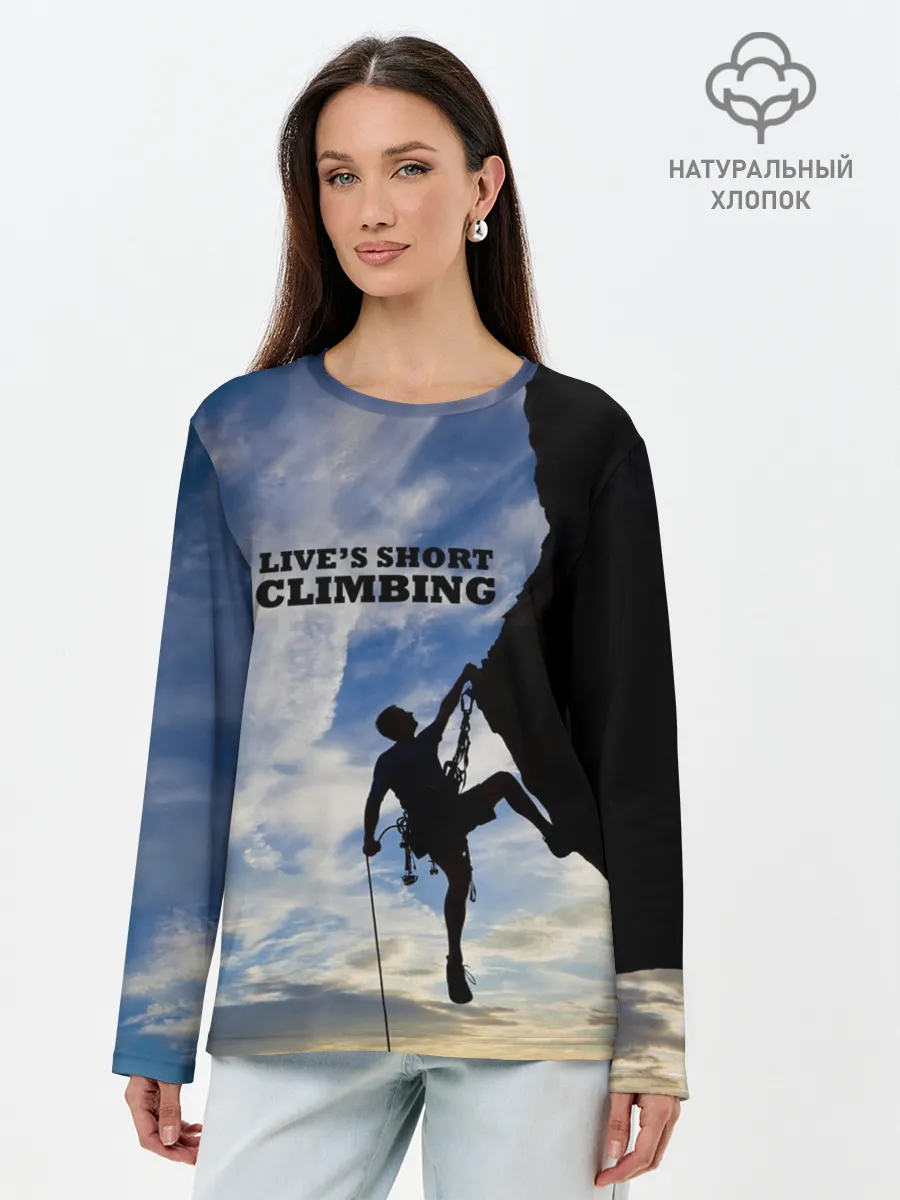 Лонгслив женский. Хлопок / climbing