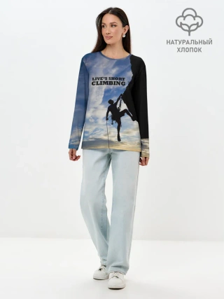 Лонгслив женский. Хлопок / climbing