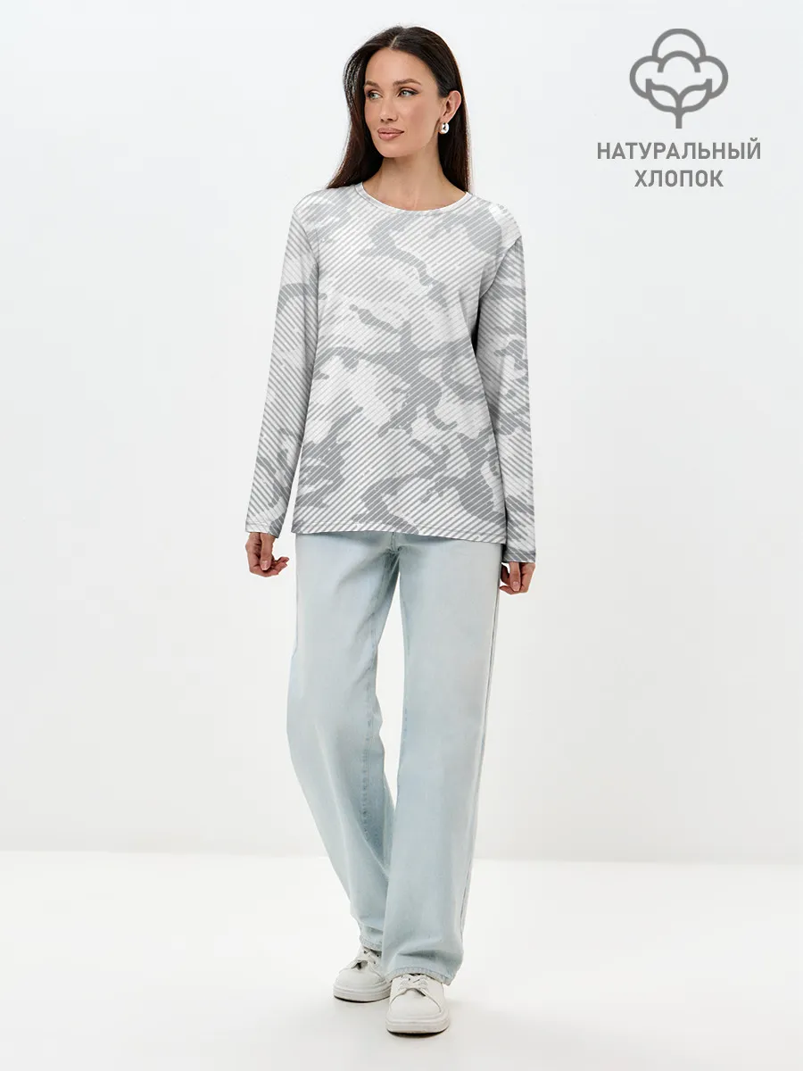 Лонгслив женский. Хлопок / Lite Camouflage Lines