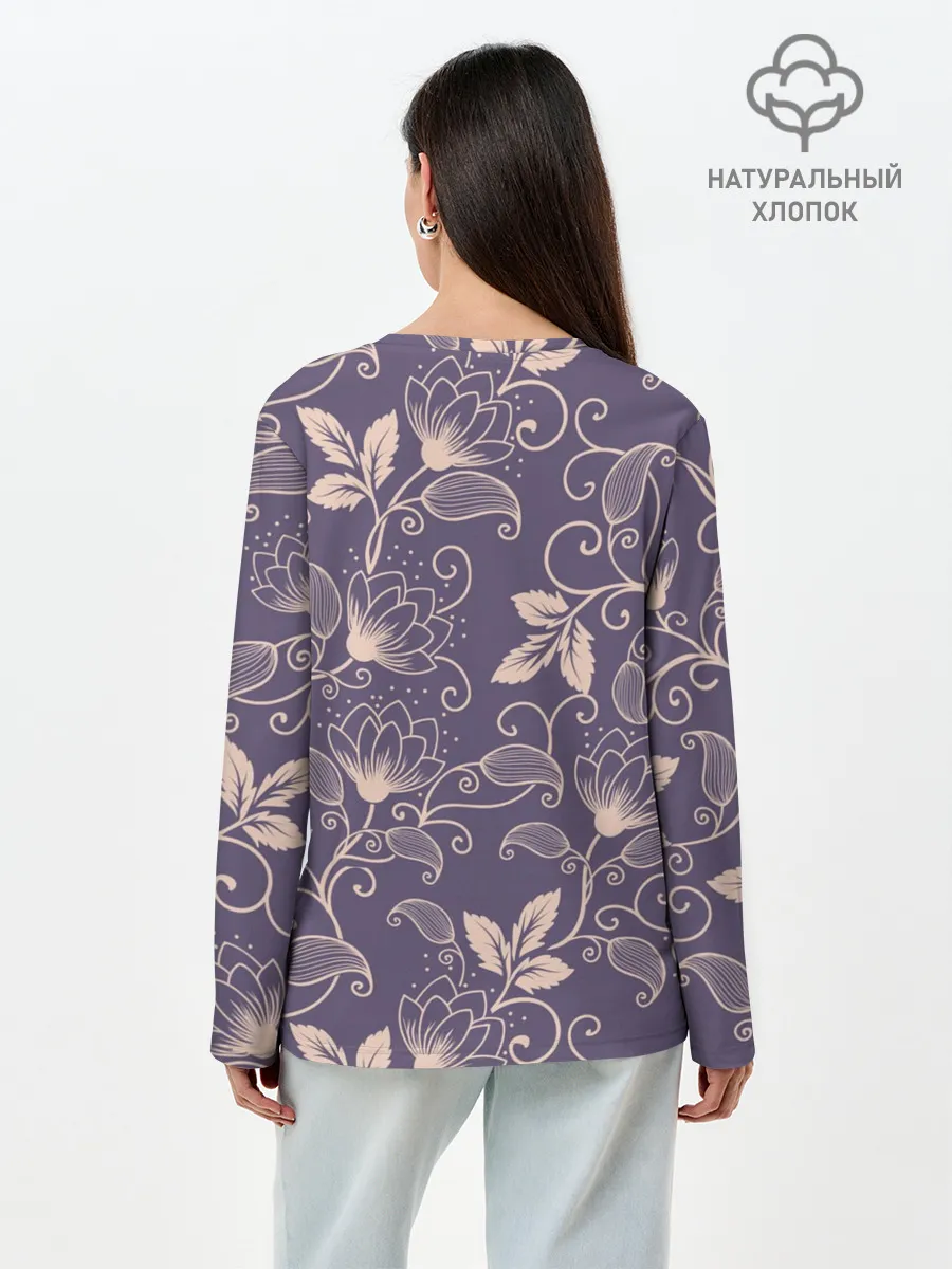 Лонгслив женский. Хлопок / Естественный стиль
