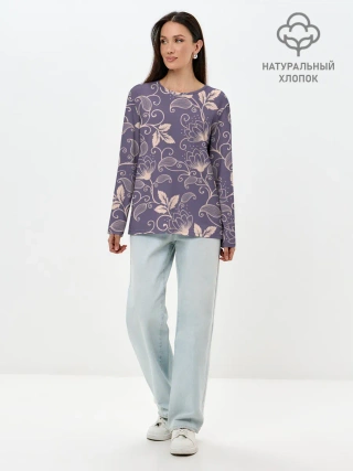 Лонгслив женский. Хлопок / Естественный стиль