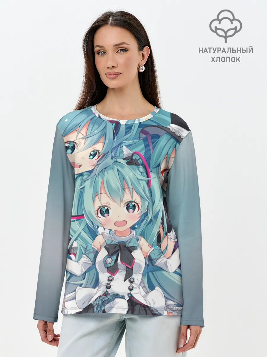 Лонгслив женский. Хлопок / Miku множество