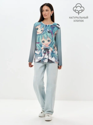 Лонгслив женский. Хлопок / Miku множество