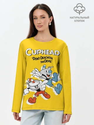 Лонгслив женский. Хлопок / Cuphead