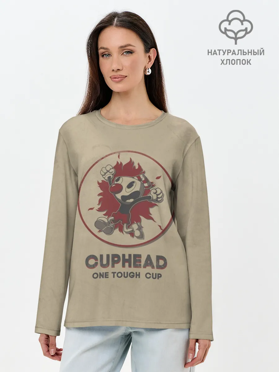Лонгслив женский. Хлопок / Cuphead