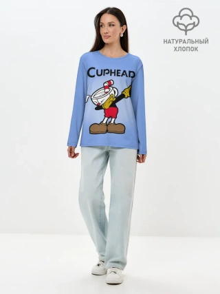 Лонгслив женский. Хлопок / Cuphead