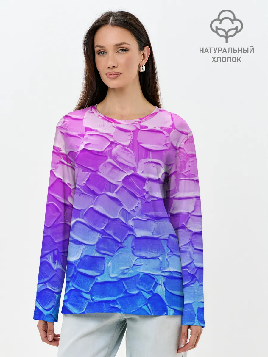 Лонгслив женский. Хлопок / Необычные краски