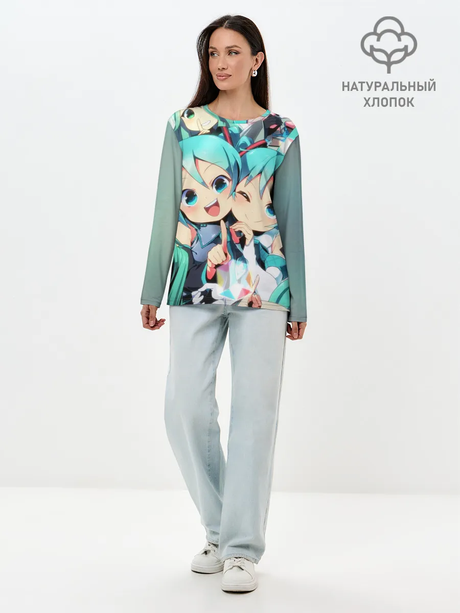 Лонгслив женский. Хлопок / Vocaloid