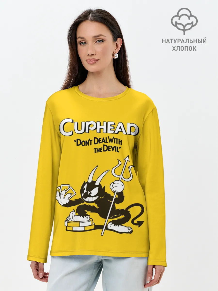 Лонгслив женский. Хлопок / Cuphead