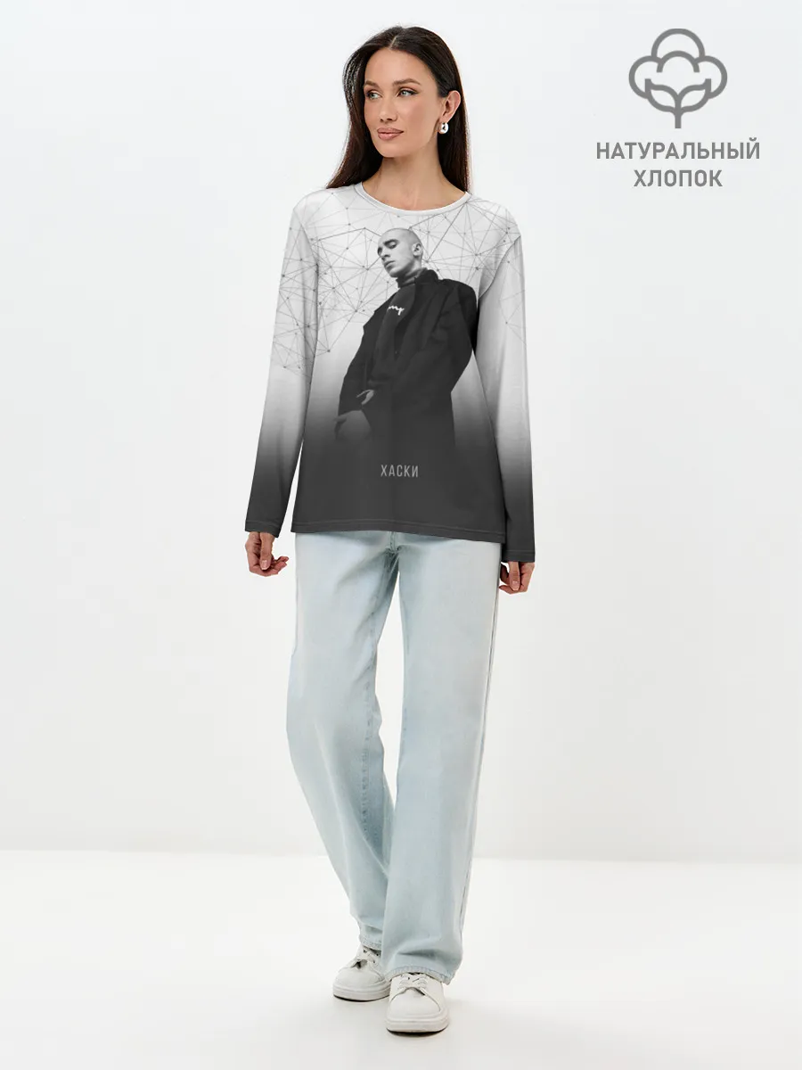Лонгслив женский. Хлопок / Хаски Geometry