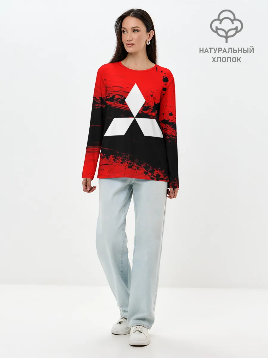 Лонгслив женский. Хлопок / Mitsubishi sport