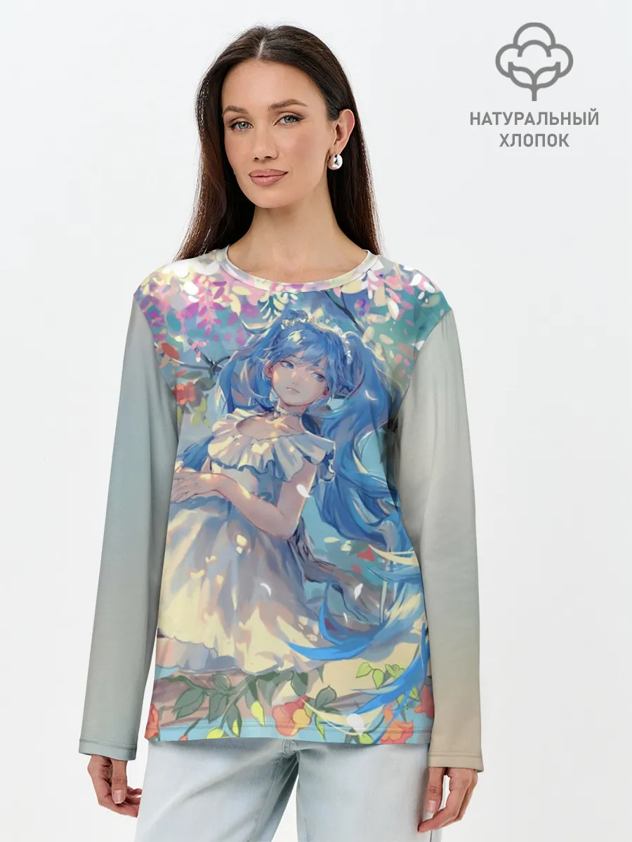 Лонгслив женский. Хлопок / Мику