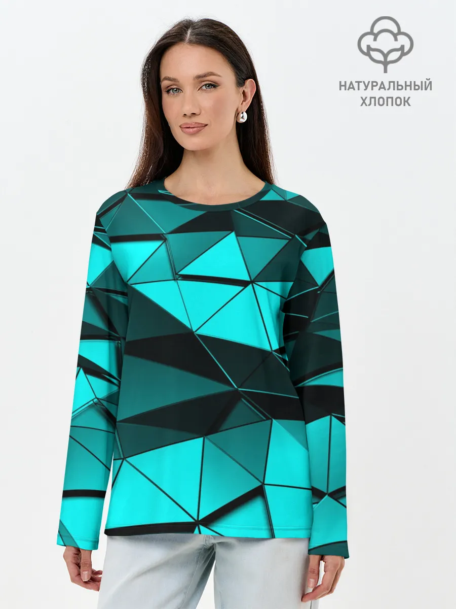 Лонгслив женский. Хлопок / Metalic collection