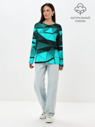 Лонгслив женский. Хлопок / Metalic collection
