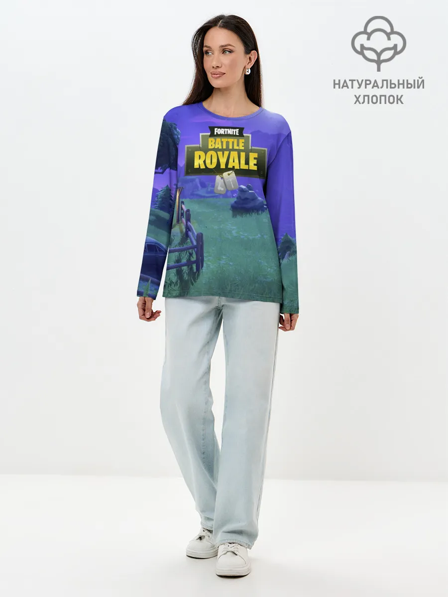 Лонгслив женский. Хлопок / Fortnite Night
