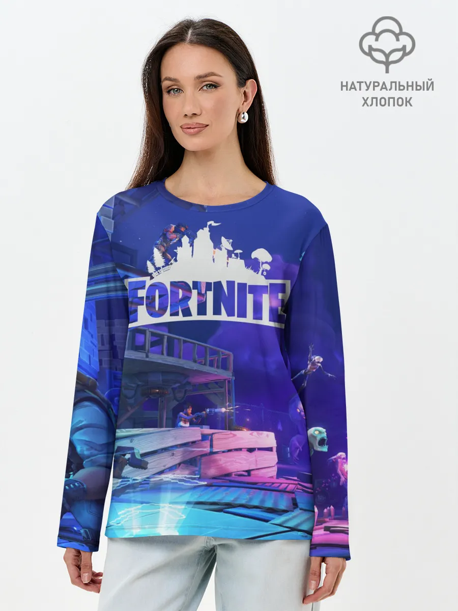 Лонгслив женский. Хлопок / Fortnite