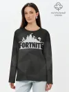 Лонгслив женский. Хлопок / Fortnite Black Abstract