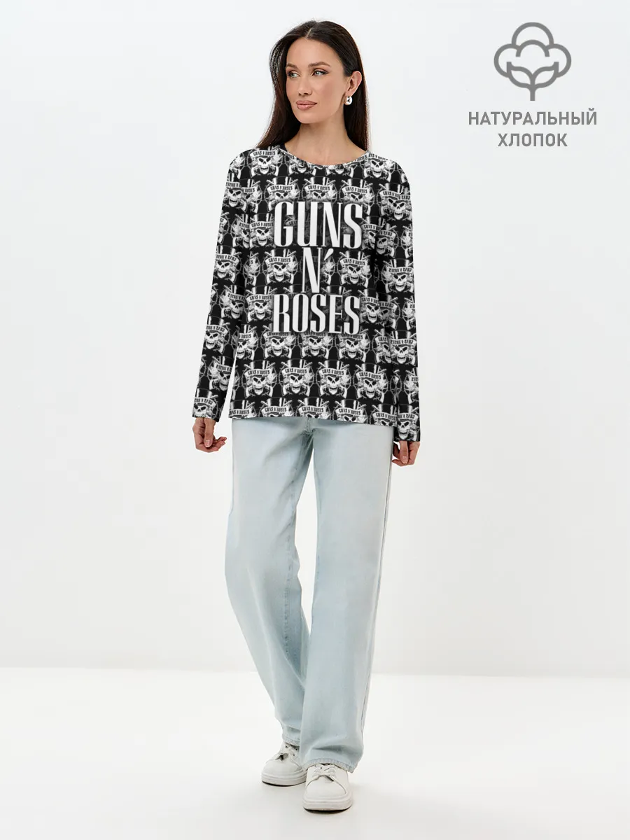 Лонгслив женский. Хлопок / Guns n roses