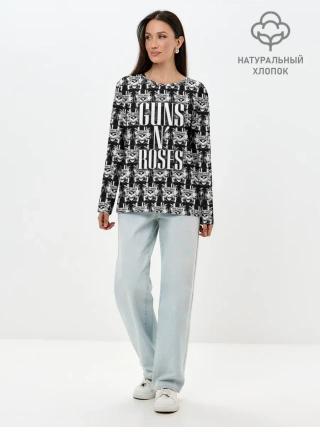 Лонгслив женский. Хлопок / Guns n roses