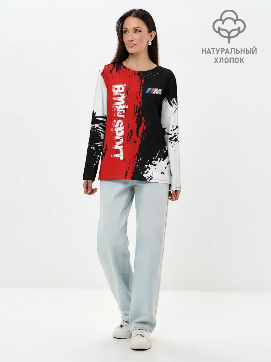 Лонгслив женский. Хлопок / BMW | БМВ