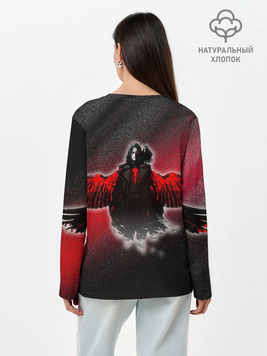 Лонгслив женский. Хлопок / Ворон