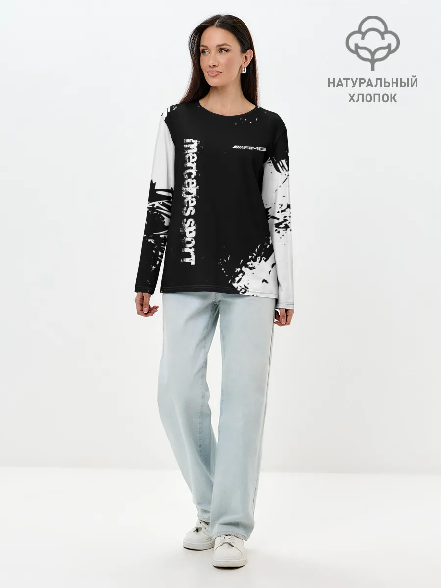 Лонгслив женский. Хлопок / AMG SPORT