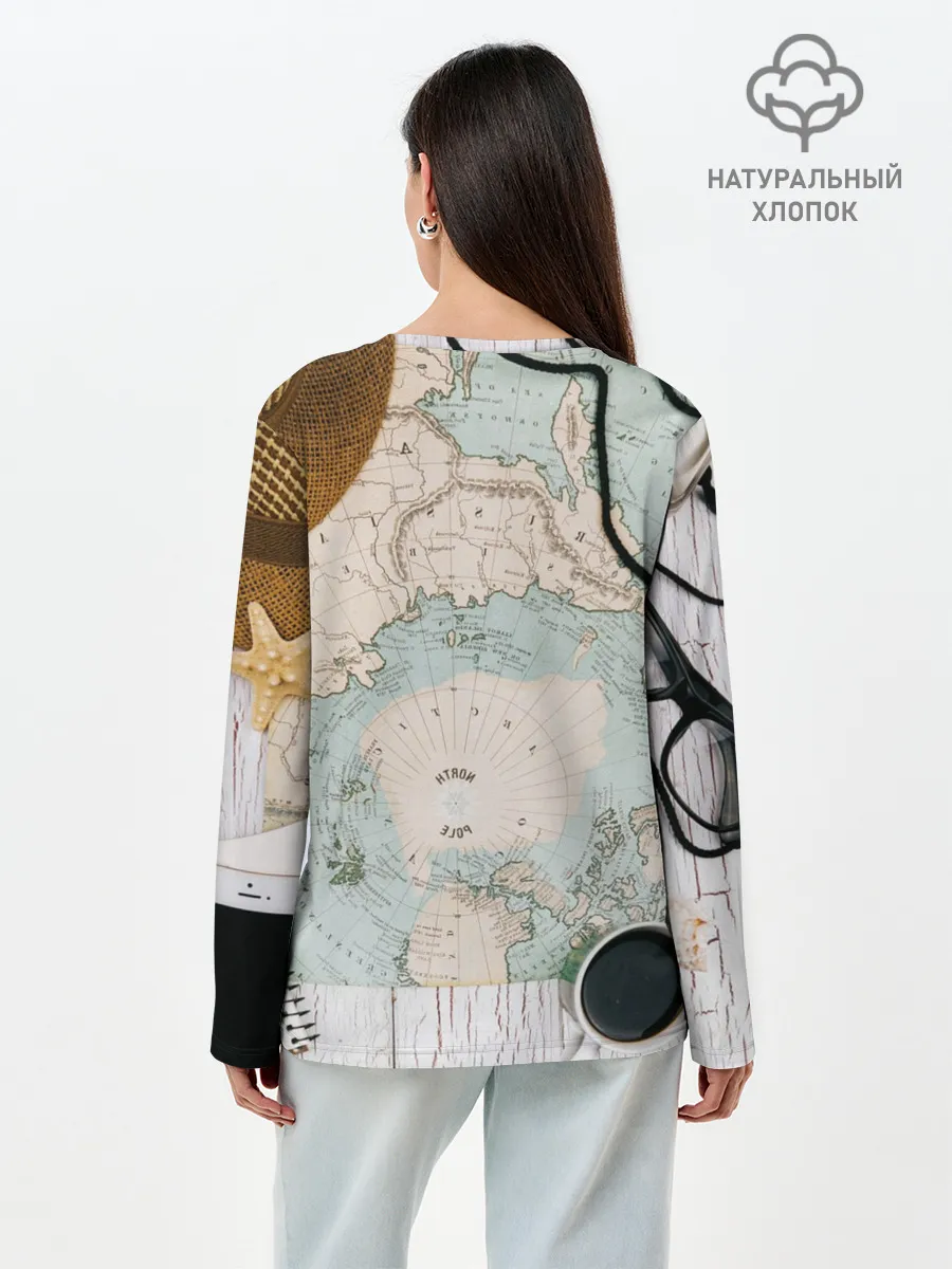 Лонгслив женский. Хлопок / Тайна путешествия