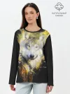 Лонгслив женский. Хлопок / Волк