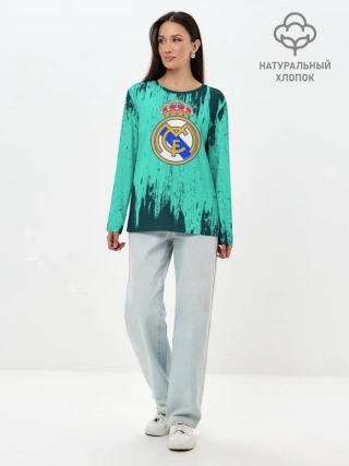Лонгслив женский. Хлопок / Реал Мадрид
