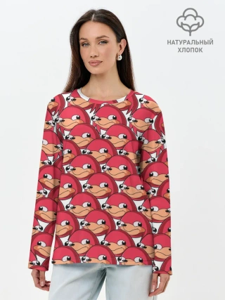 Лонгслив женский. Хлопок / Наклз