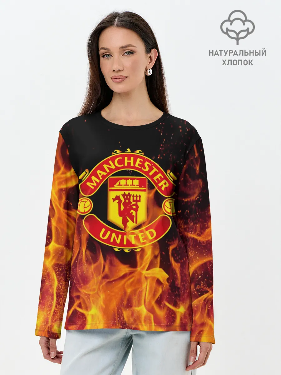 Лонгслив женский. Хлопок / FC Manchester United