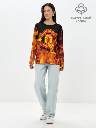 Лонгслив женский. Хлопок / FC Manchester United